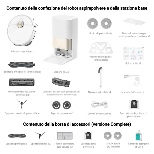 DREAME X40 Ultra Complete Robot aspirapolvere scopa rimovibile e sollevabile, pulizia approfondita con spazzola laterale, aspirazione da 12.000 Pa, pulizia automatica dello straccio e dell'asse 70 ℃