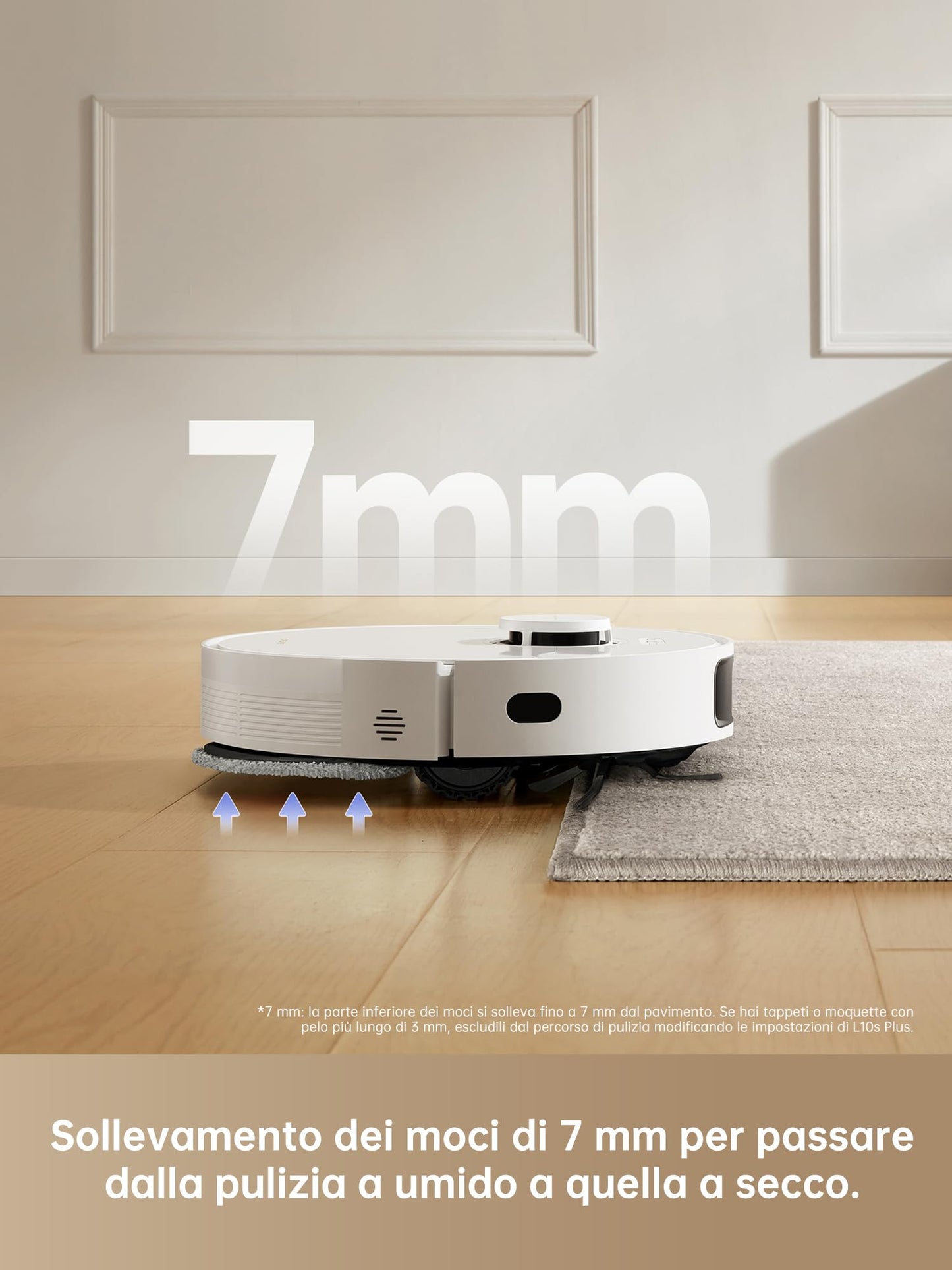 DREAME L10s Plus Robot aspirapolvere e lavapavimenti con svuotamento automatico, contiene fino a 90 giorni di polvere, aspirazione da 7000 Pa, pulizia DuoScrub™, sollevamento automatico dei moci