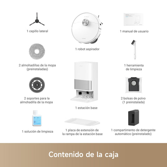 DREAME L10s Ultra Gen 2 Robot Aspirapolvere e Lavapavimenti con MopExtend RoboSwing, Aspirazione 10.000 Pa, Stazione Base Automatica, 32 Livelli di Acqua,Batteria da 240 Min