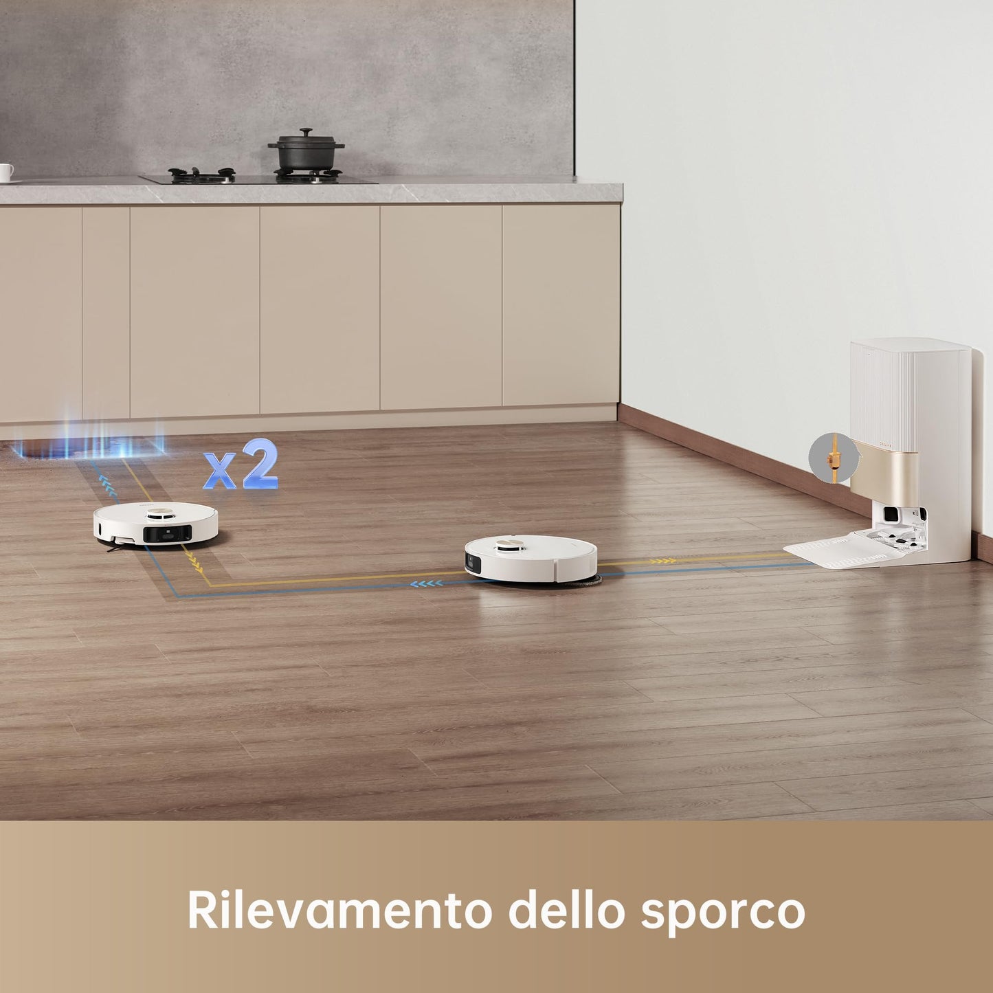 DREAME X40 Ultra Complete Robot aspirapolvere scopa rimovibile e sollevabile, pulizia approfondita con spazzola laterale, aspirazione da 12.000 Pa, pulizia automatica dello straccio e dell'asse 70 ℃