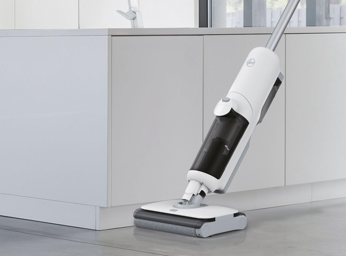 Hoover Aspirapolvere e lavapavimenti senza fili HW5 per pavimenti delicati e duri, Potenza 230W, Sistema a doppio rullo, 3 modalità, Funzione di autopulizia [HW500]