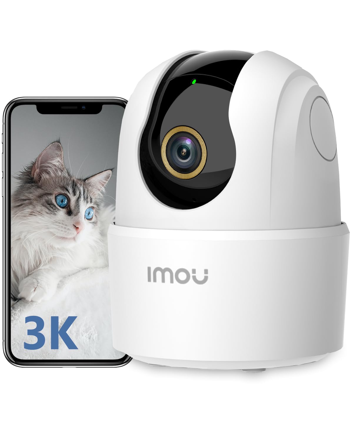 Imou 5MP Telecamera WiFi Interno, Videocamera Sorveglianza 3K, Tracciamento del Movimento con Sirena, Baby Monitor con Rilevamento Umano, Audio Bidirezionale, Funziona con Alexa, 2.4Ghz