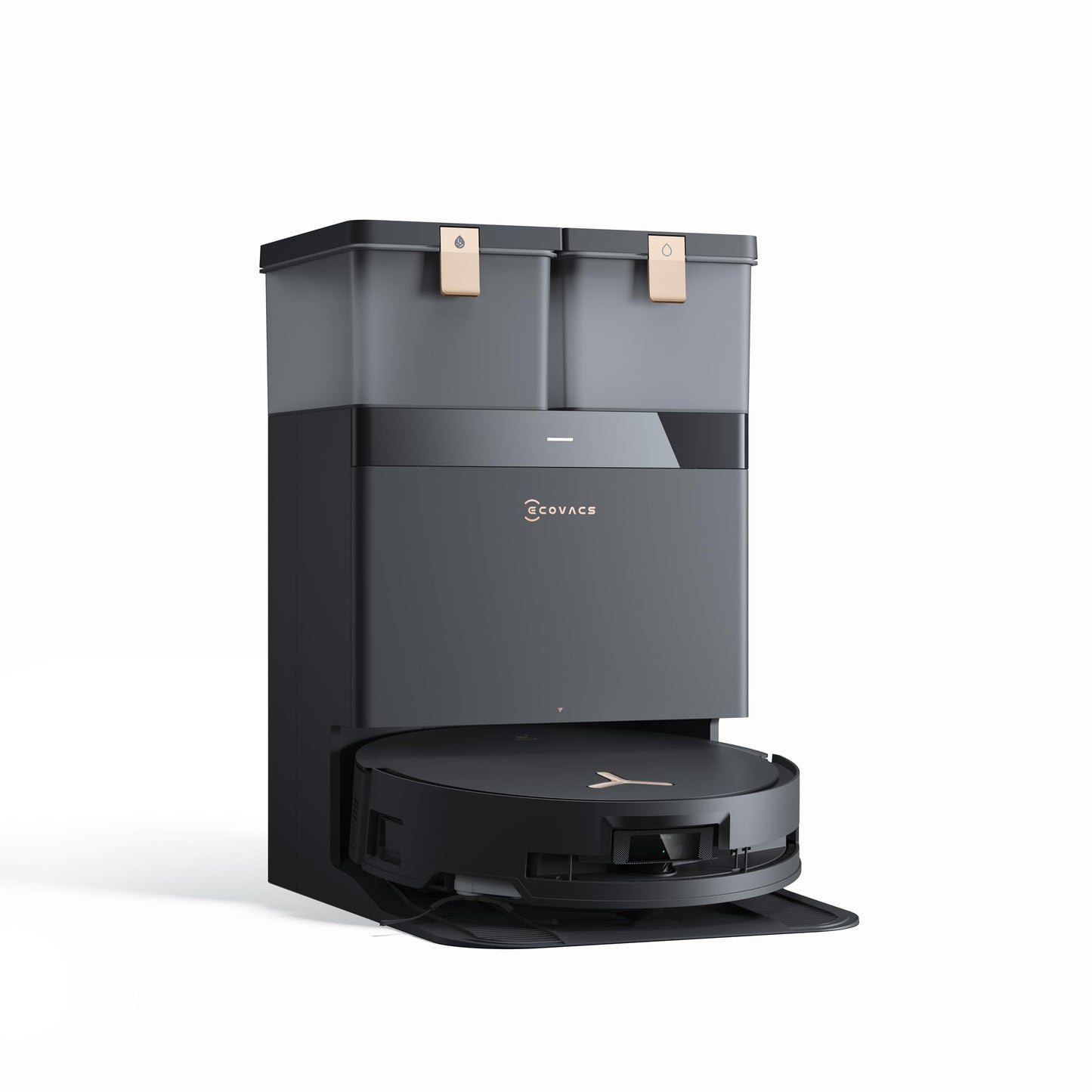 ECOVACS DEEBOT X8 PRO OMNI Robot Aspirapolvere Lavapavimenti, 18000Pa, Tecnologia di Lavaggio Automatico Istantaneo OZMO ROLLER, Pulizia con acqua calda 40-75°C, Soluzione Detergente Automatica, Nero