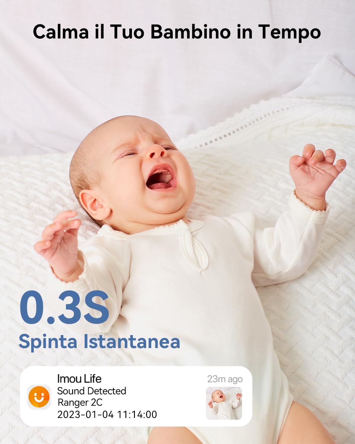 Imou 5MP Telecamera WiFi Interno, Videocamera Sorveglianza 3K, Tracciamento del Movimento con Sirena, Baby Monitor con Rilevamento Umano, Audio Bidirezionale, Funziona con Alexa, 2.4Ghz