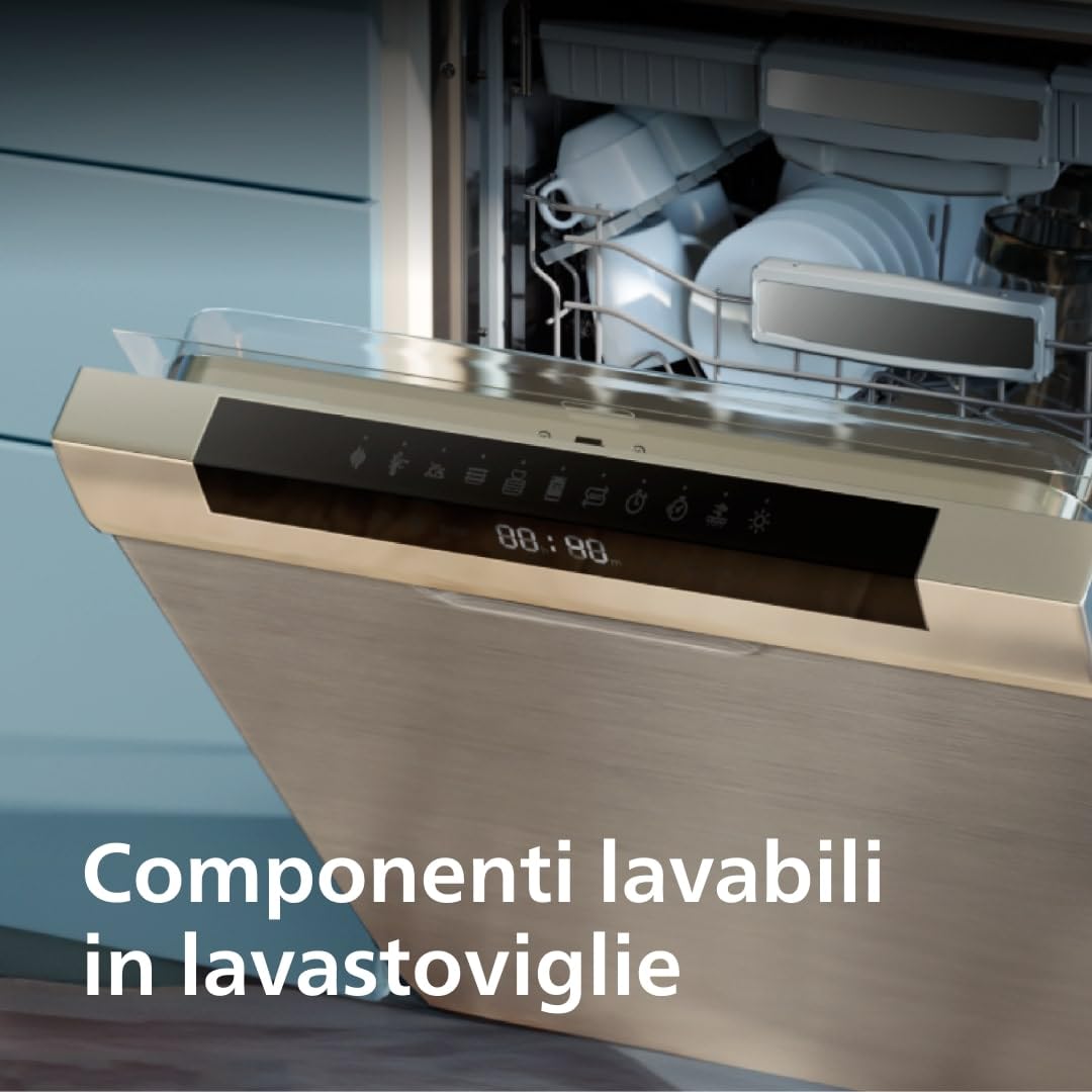 Philips Friggitrice ad aria Serie 5000 Connessa - Friggitrice ad Aria da 4.1L, Cucina Sana e Versatile con Tecnologia Rapid Air, 13 Modi di Cucinare, Touchscreen, WiFi (HD9255/80)