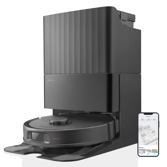 roborock Qrevo S Robot Aspirapolvere 7000Pa con Stazione Autopulente, Svuota Automaticamente la Polvere/Pulisce il Panno Rotante Sollevabile/Ricarica l'acqua (Roborock Qrevo S Nero)