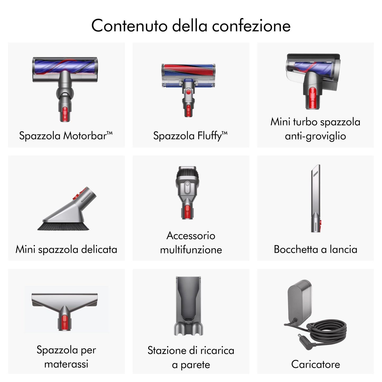 Dyson V8 Absolute™ Aspirapolvere senza filo – 115 AW,40 minuti di autonomia,Spazzola Motorbar anti groviglio, Spazzola a rullo morbido,bocchetta a lancia,stazione di ricarica a muro,Argento/Giallo