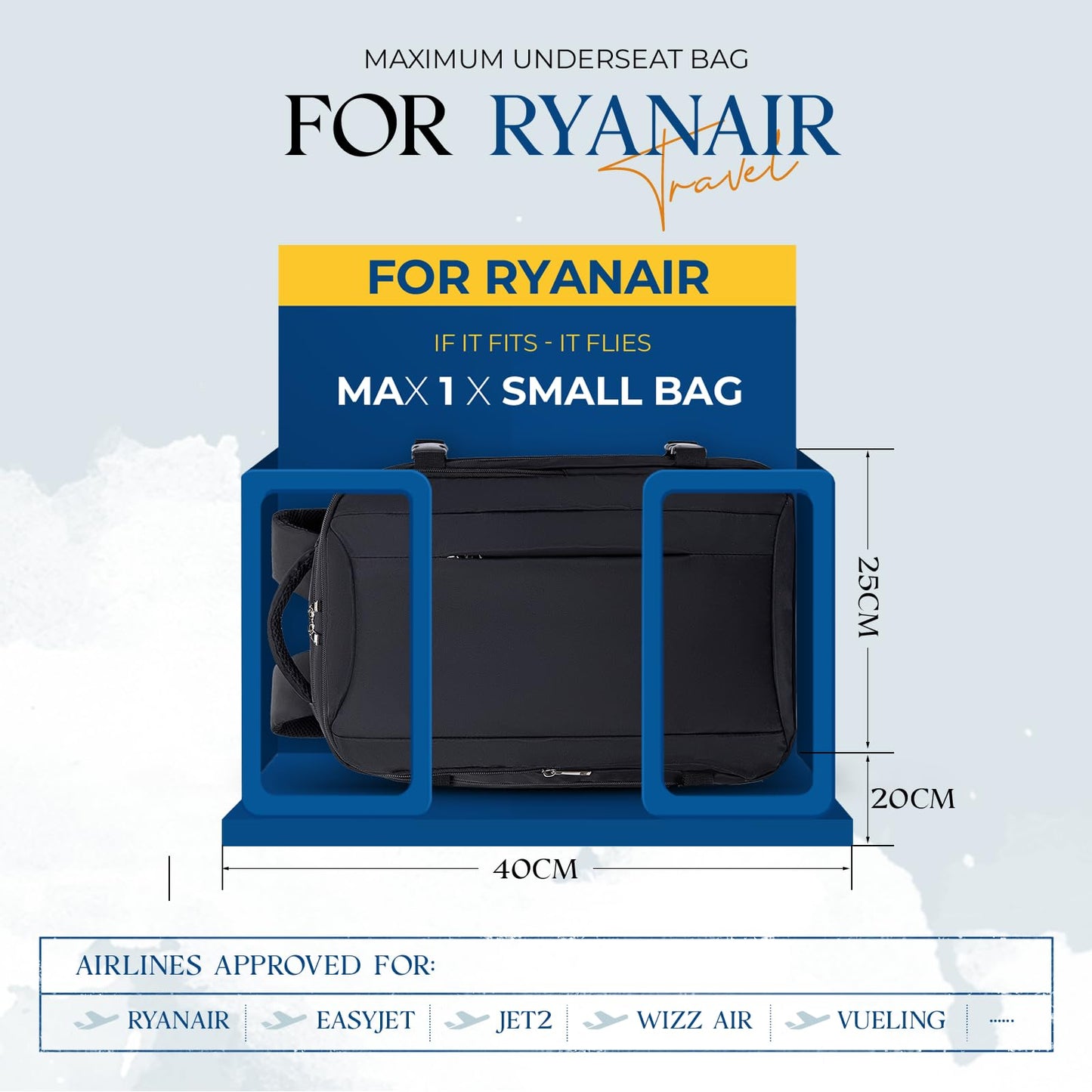 VMIKIV Bagaglio a Mano 40x20x25 per Ryanair Zaino da Viaggio Aereo Piccolo Borsa da Cabina per Voli Zaino Donna Uomo,14 Pollici Zaini Porta PC per Scuola Trekking Lavoro,Borsa Antifurto