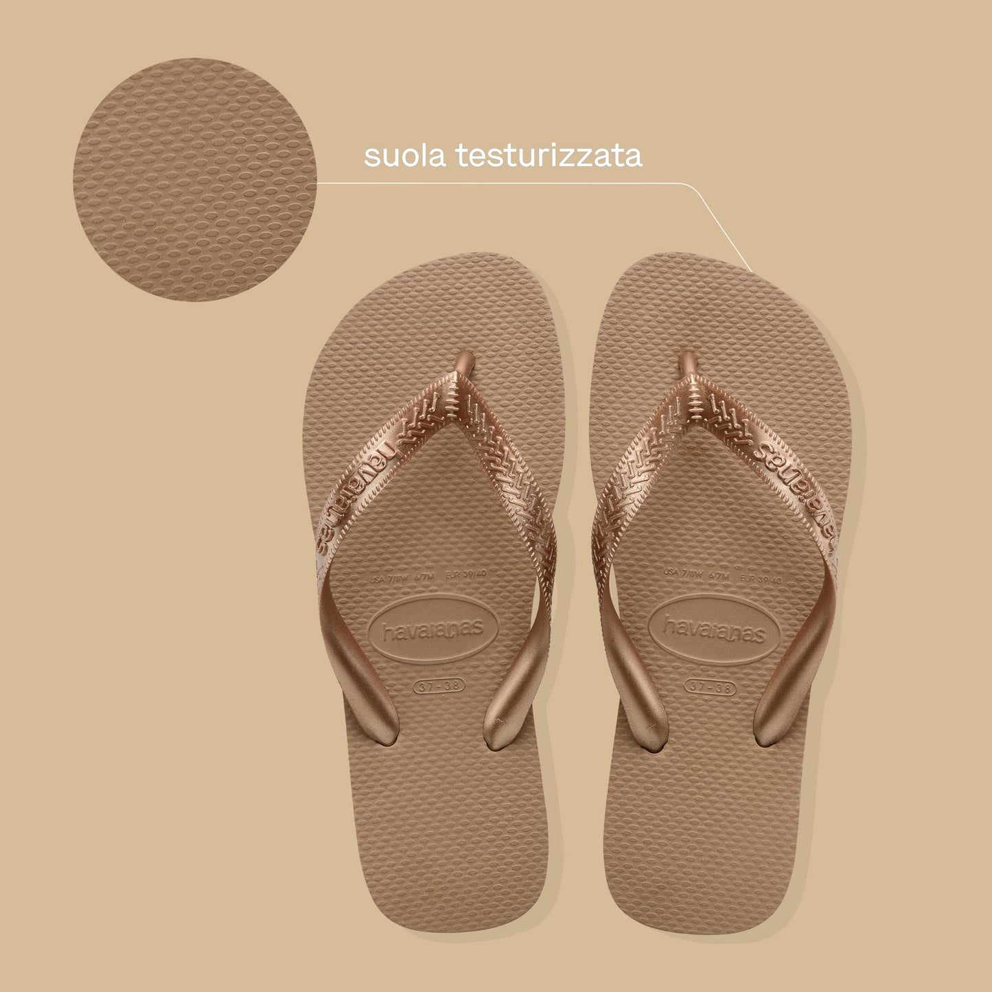 Havaianas - Top Tiras, Infradito da Donna Comode, Resistenti e Leggere con Suola Antiscivolo, Donna
