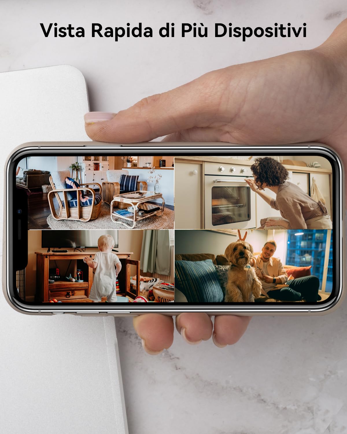 Imou 3MP Telecamera Wi-Fi Interno, 2K Videocamera di Sorveglianza, Tracciamento del Movimento con Rilevamento Umano, Audio Bidirezionale, 2,4ghz