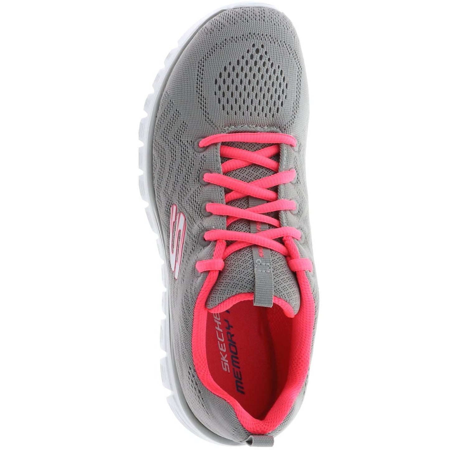 Skechers Graceful Get Connected, Sneaker Donna, Gray Mesh Coral Trim, 38 EU