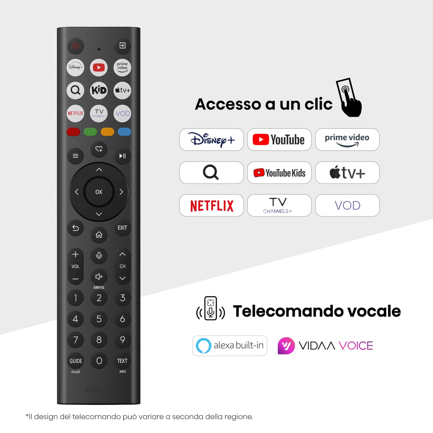 Hisense Smart TV 43" 4K Ultra HD 2025 43E63QT, Smart TV VIDAA U8, Dolby Vision, HDR 10, Game Mode Plus, Alexa Built-in, VIDAA Voice, Tuner DVB-T2/S2 HEVC 10, lativù 4K, 43'', 2025 LED