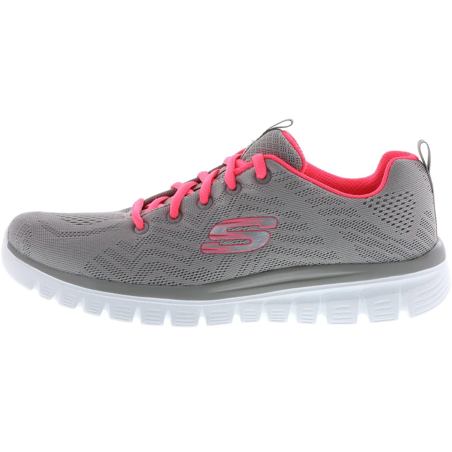Skechers Graceful Get Connected, Sneaker Donna, Gray Mesh Coral Trim, 38 EU