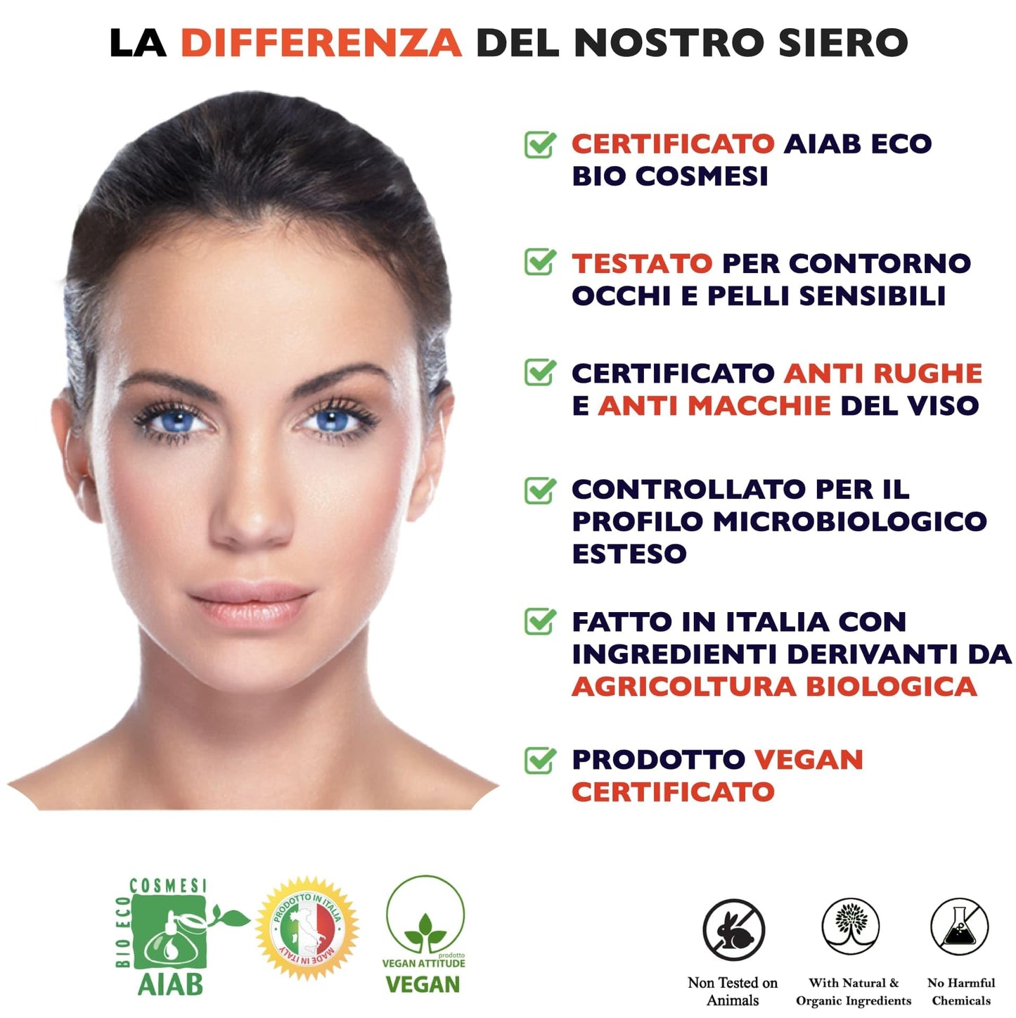 60ml. Bio Siero Vitamina C e Vit. E. Siero Viso Acido Ialuronico Antirughe, Antimacchie Illuminante, e Antietà. Ideale Come Crema Contorno Occhi e per Dermaroller. Biologico,Vegano