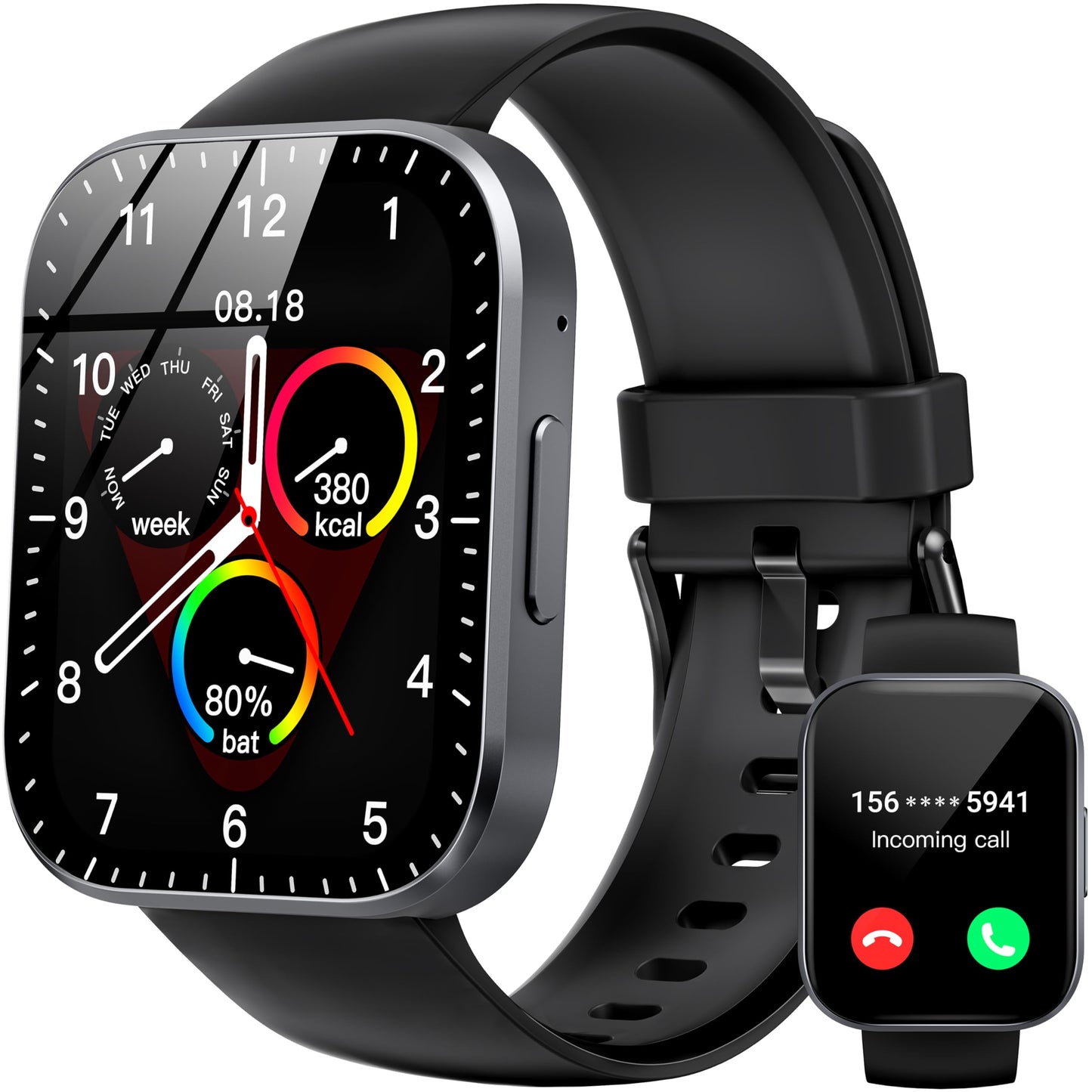 OUKITEL Smartwatch Uomo Donna, 1.91" Orologio Smartwatch con Effettua/Risposta Chiamate, 140+Modalità Sportive Impermeabile IP68, Smart Watch con Monitoraggio del SpO2/Sonno/Contapassi per IOS/Android