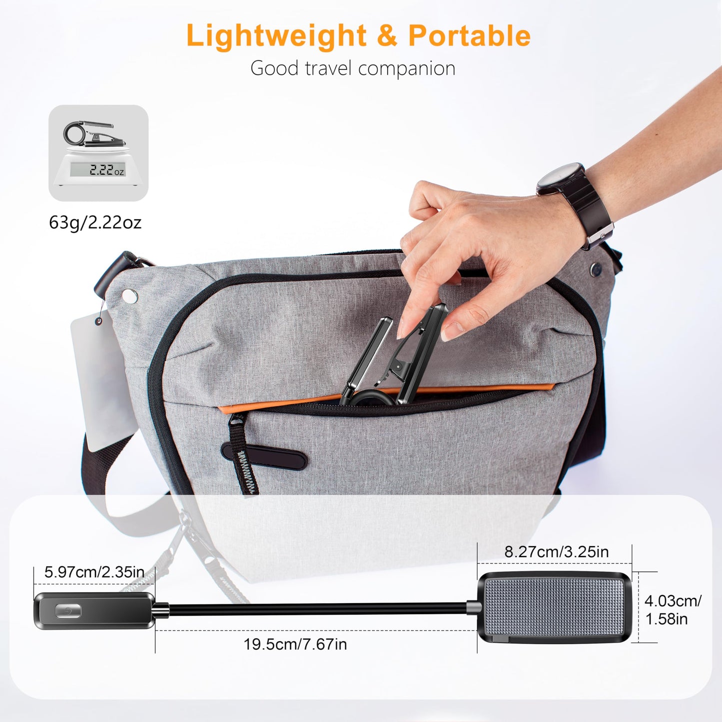 Gritin Lampada da Lettura, Luce Lettura Ricaricabile USB con 9 LED 3 modalità, Dimmerabile Senza Livelli, Lampada Luce Libro Portatile con Clip, Ideale per E-Reader, Studio, Letto, Viaggi, Tablet